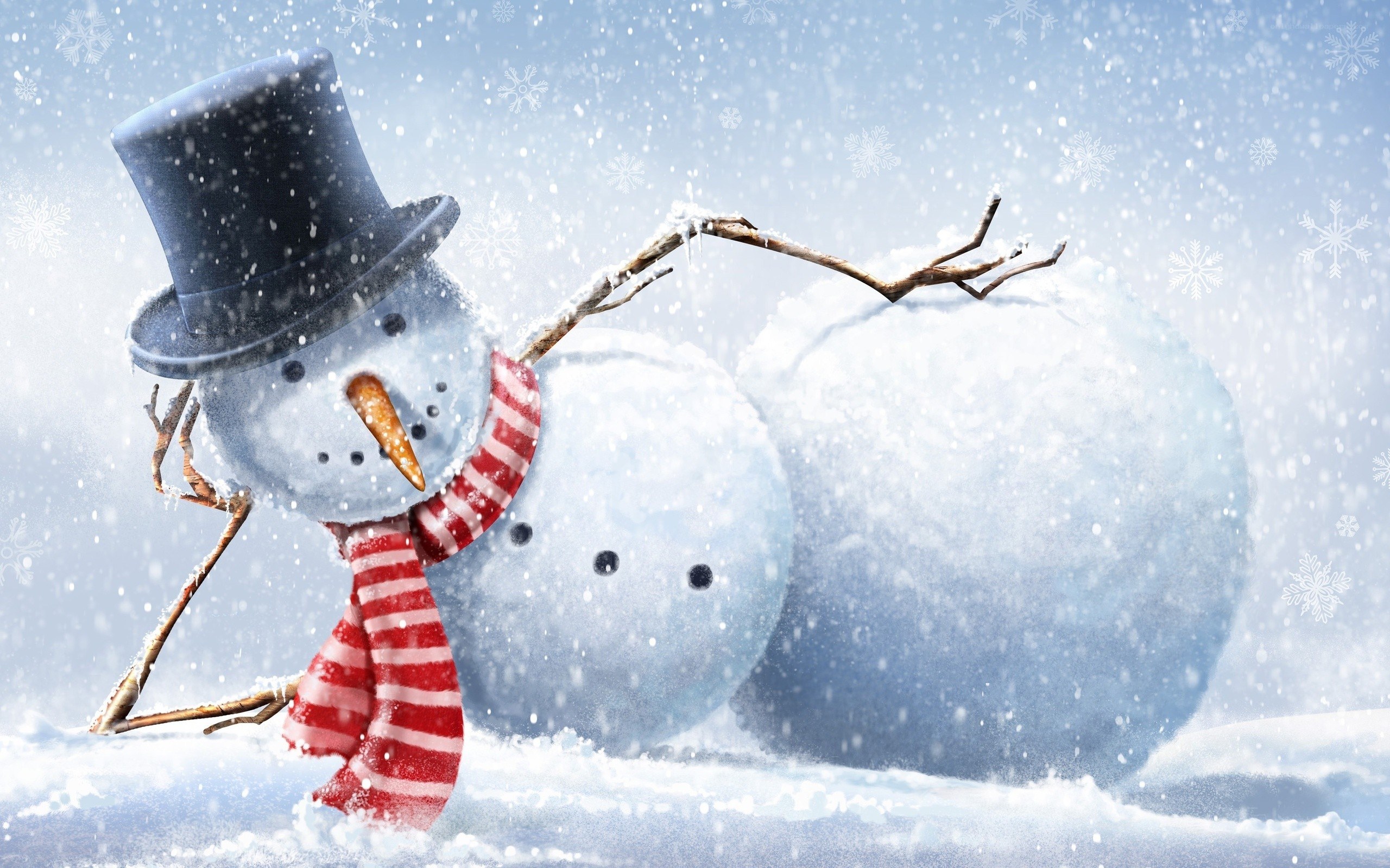 snowman in snowstorm