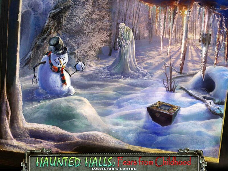 Snowman in Snowy Forest