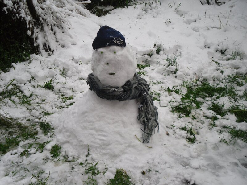 Snowman in the snow