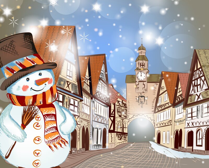 Snowman in Town
