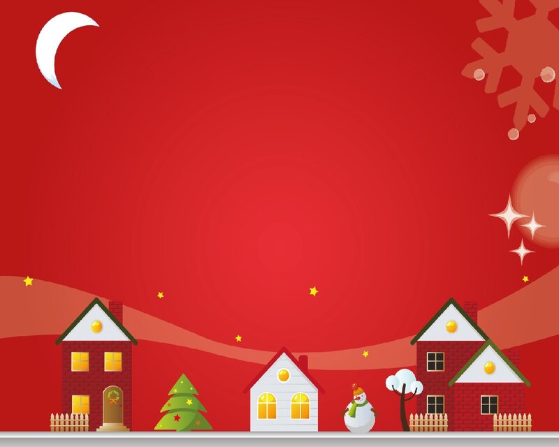 Snowman in Village — Red
