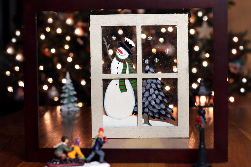 Snowman in Window Display