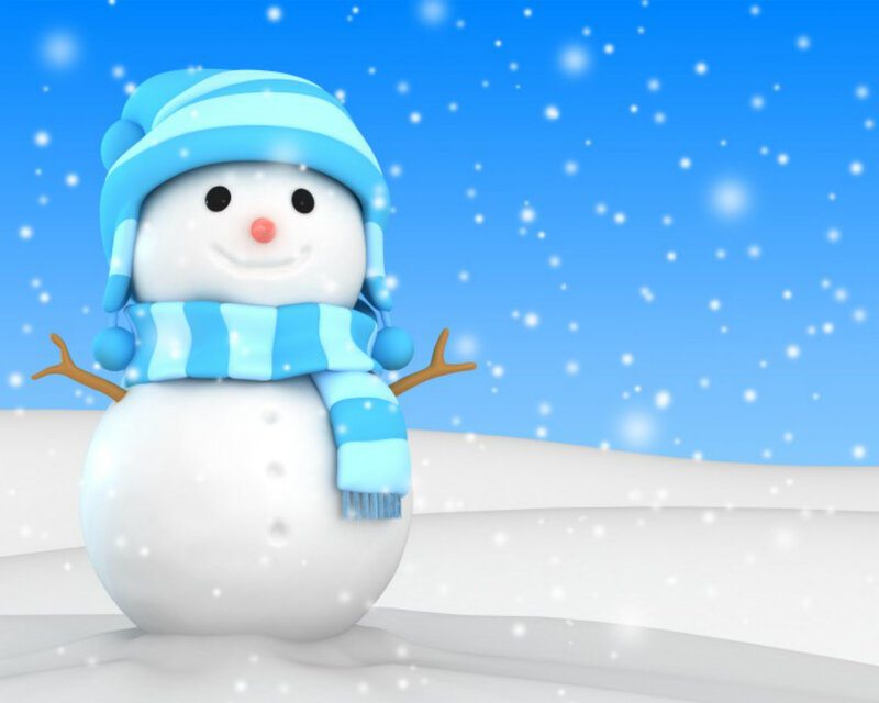 Snowman in Winter — Blue, Calm