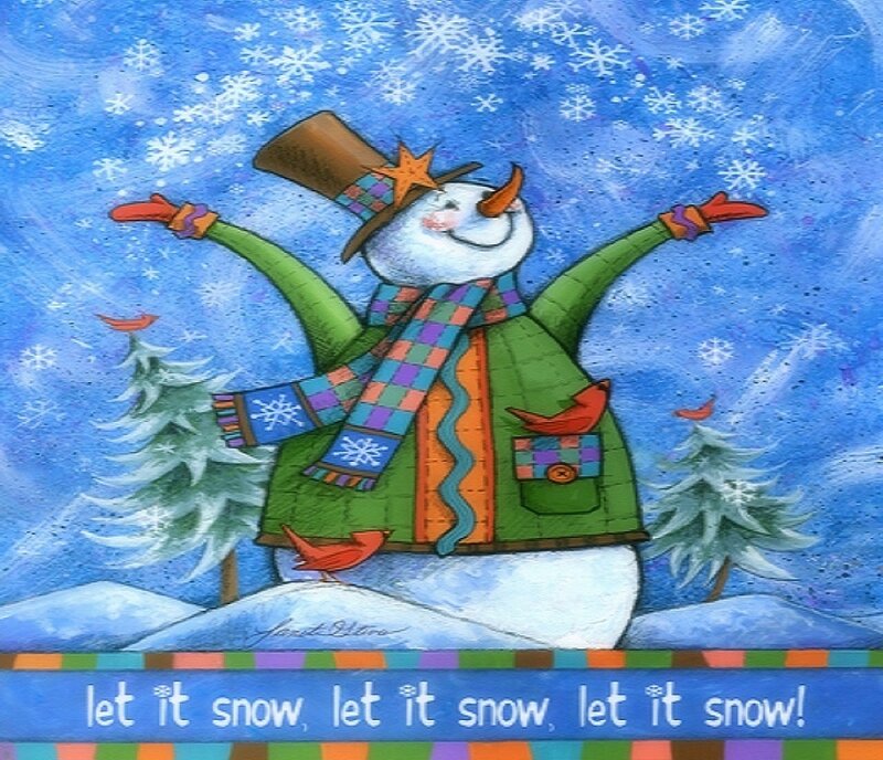 Snowman in Winter — Blue, Festive