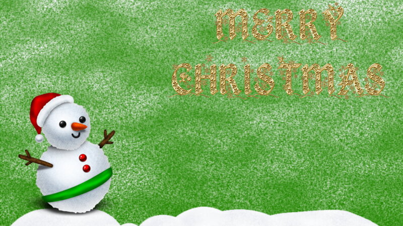 Snowman in Winter — Green, Festive
