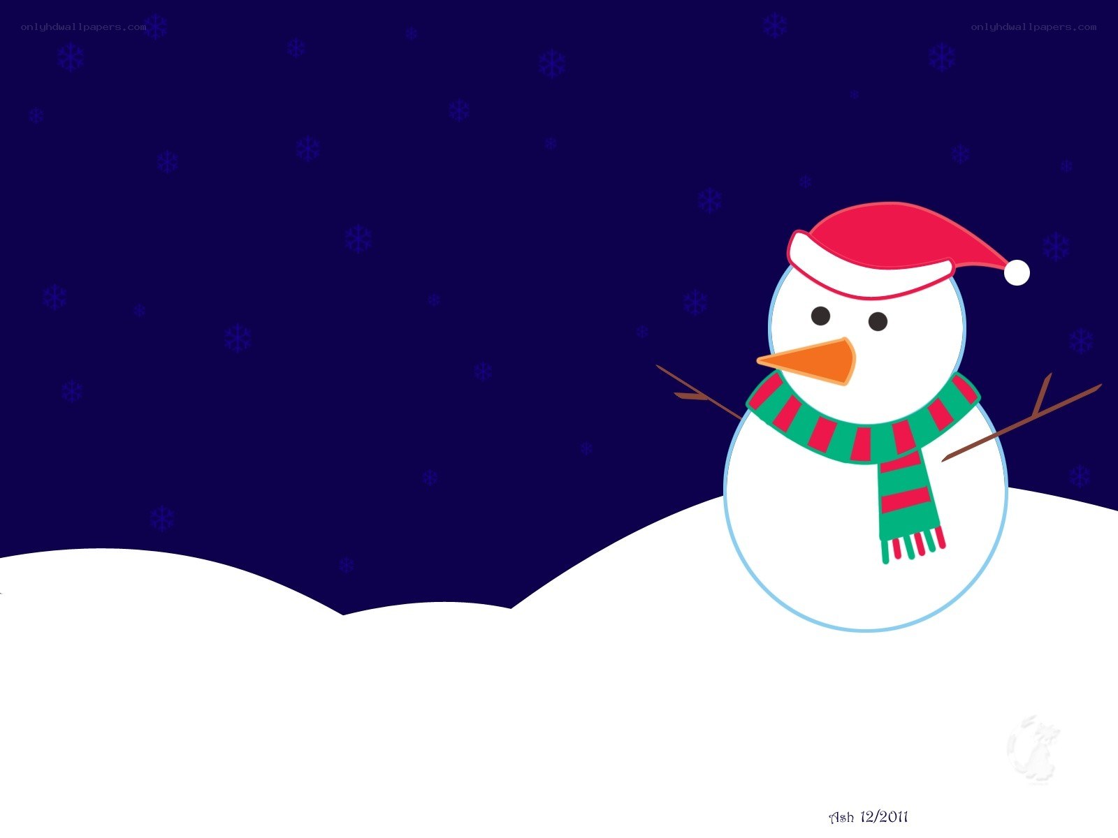snowman in winter night