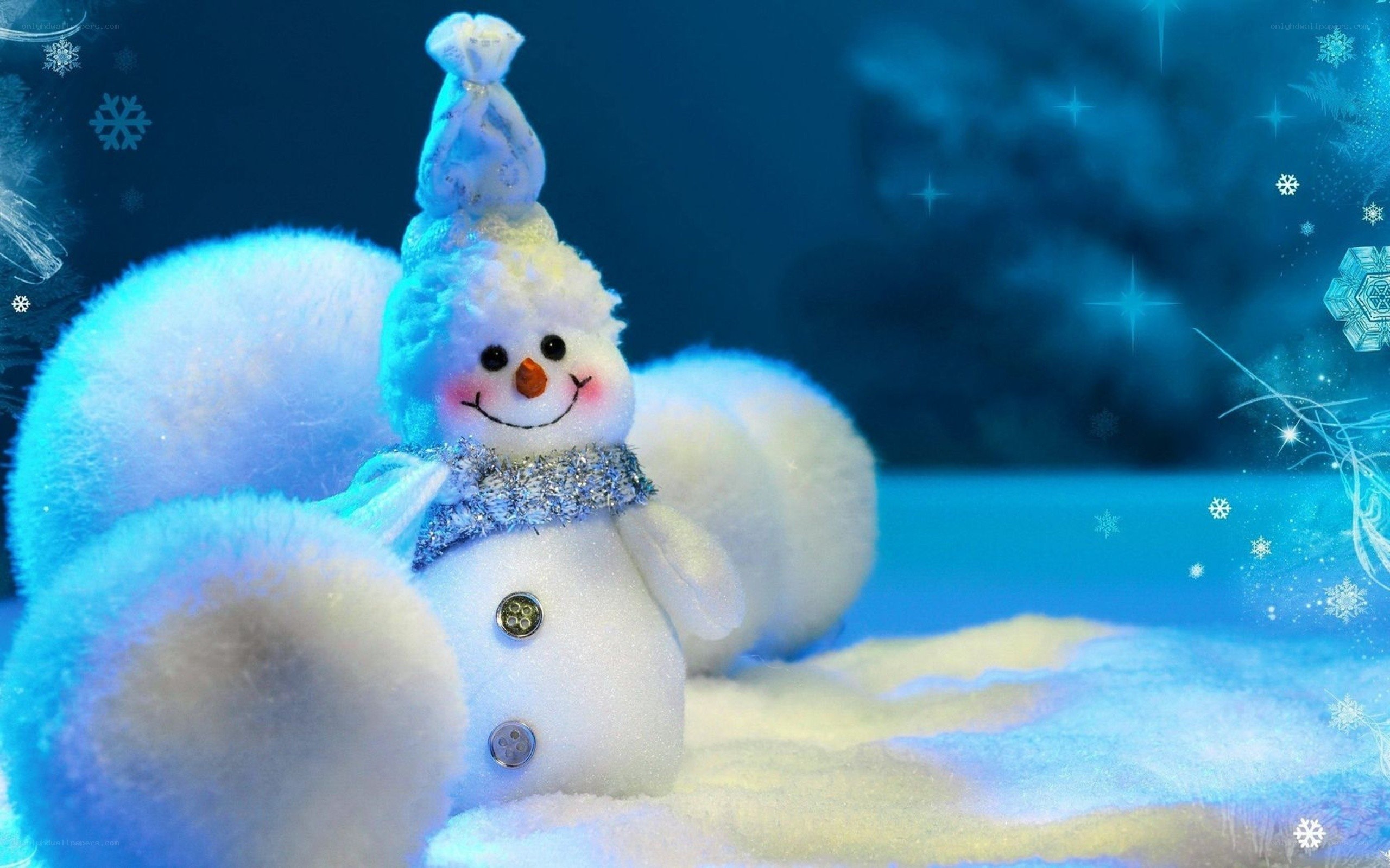 snowman in winter scene