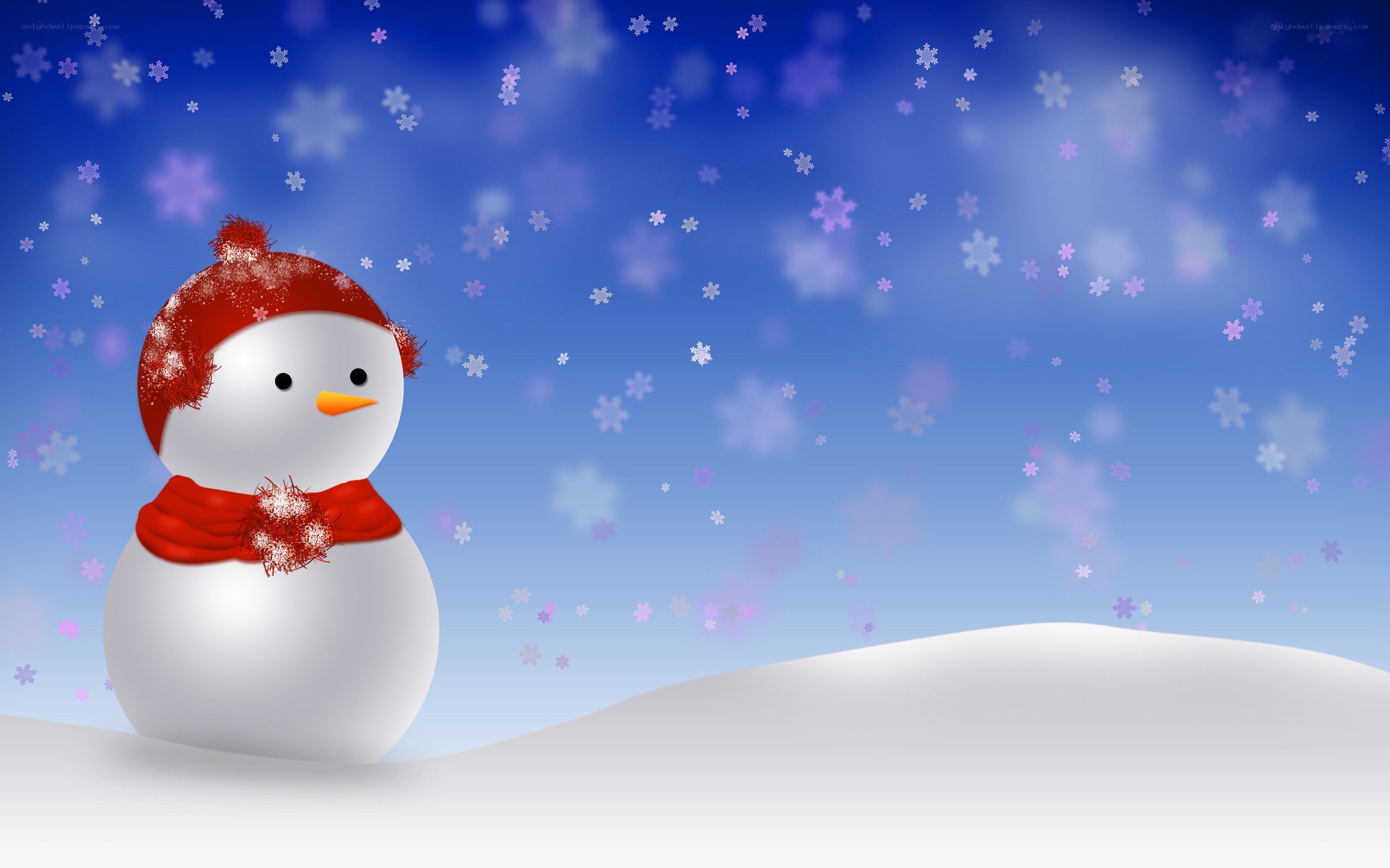 snowman in winter scene