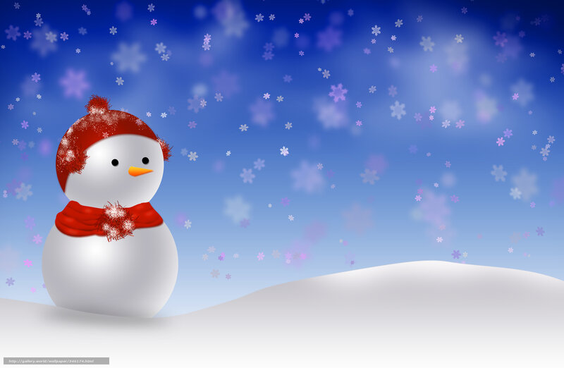 snowman in winter scene