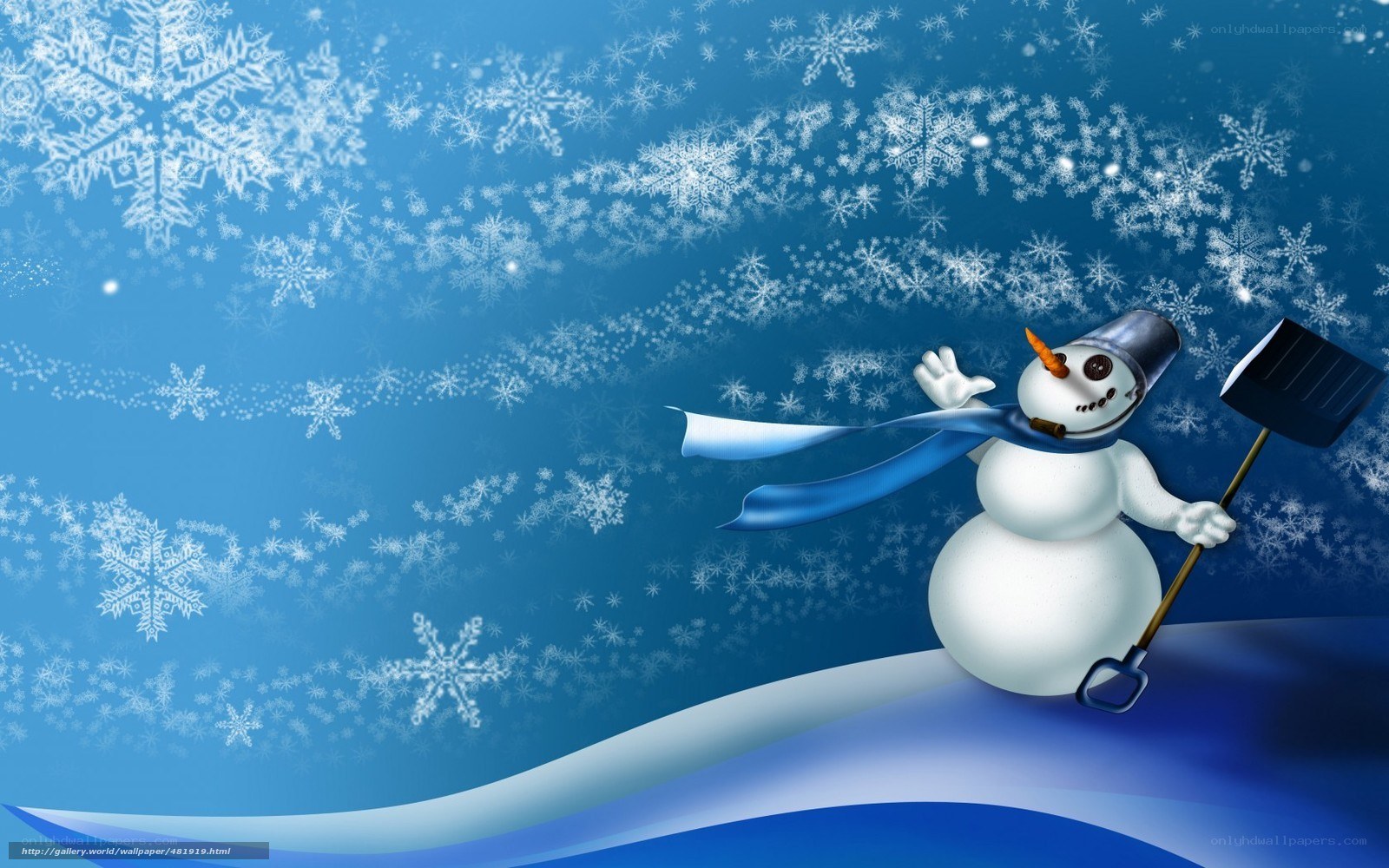 snowman in winter scene