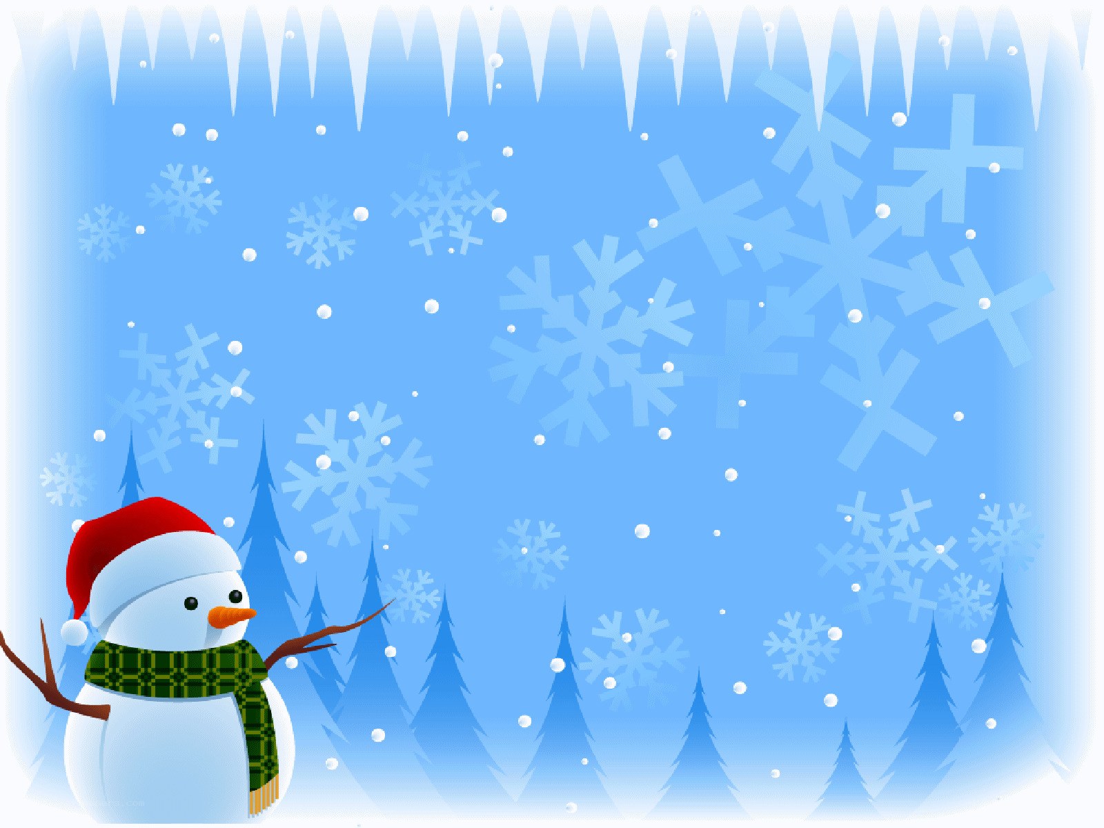 snowman in winter scene