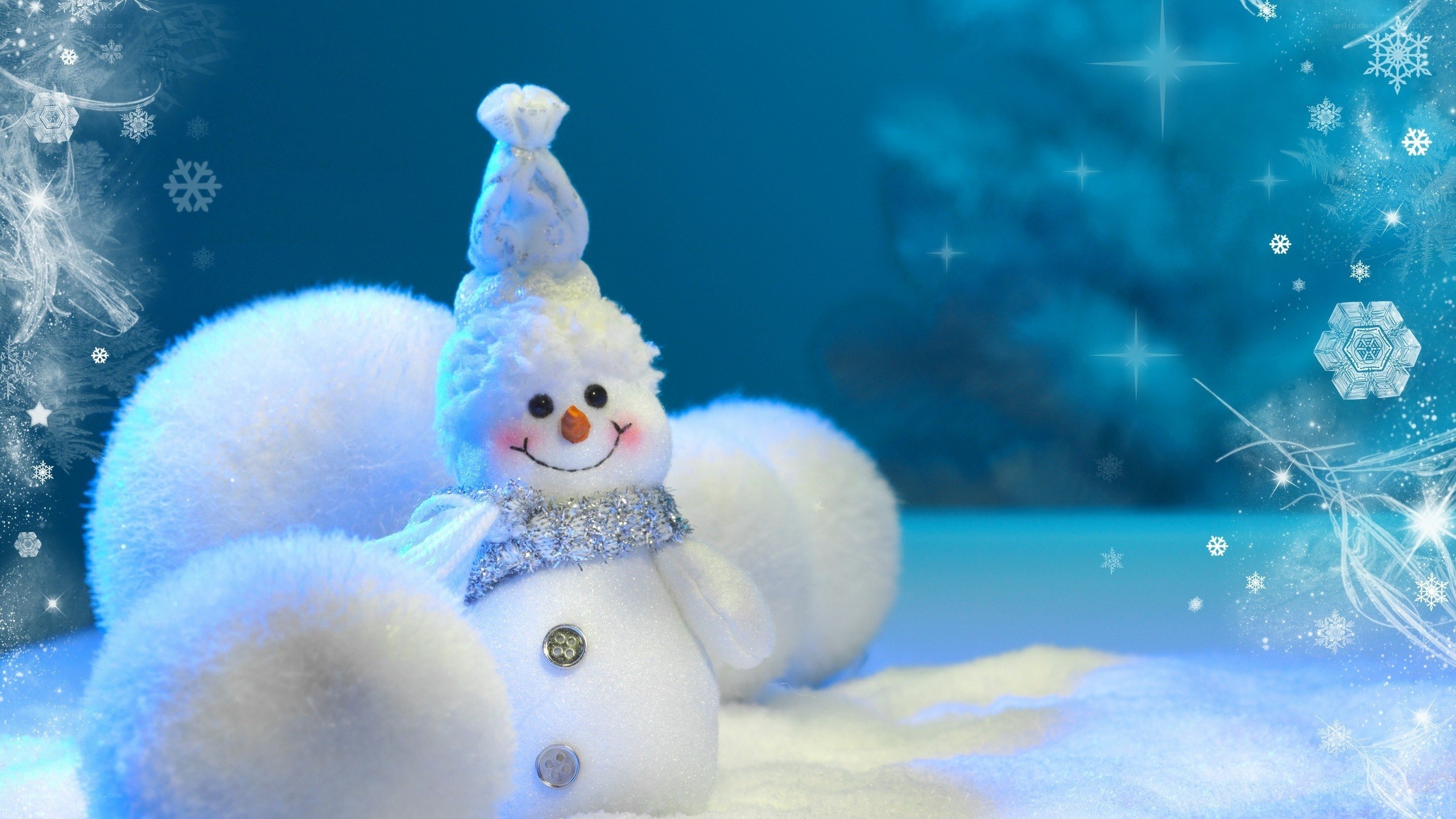 snowman in winter scene