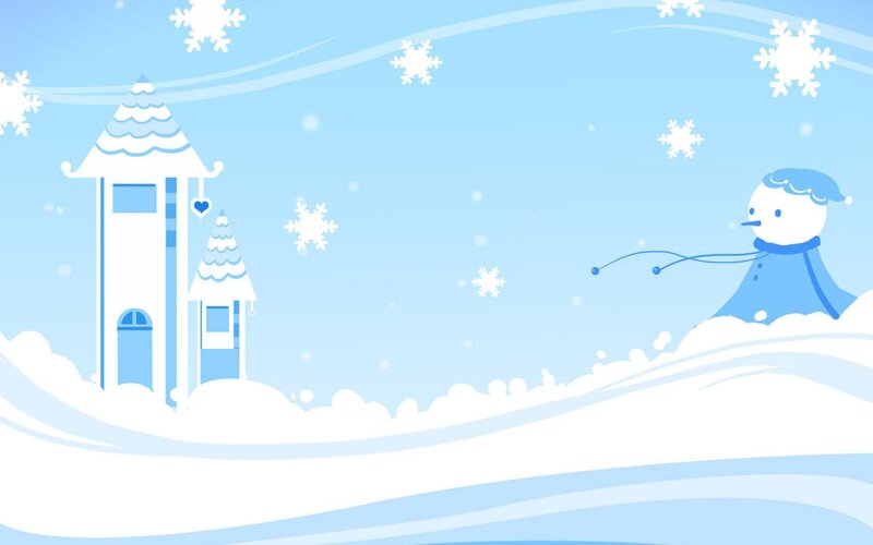 Snowman in Winter Scene — Blue, Calm