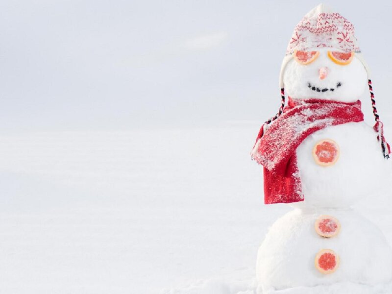 Snowman in Winter — White, Calm, Photograph