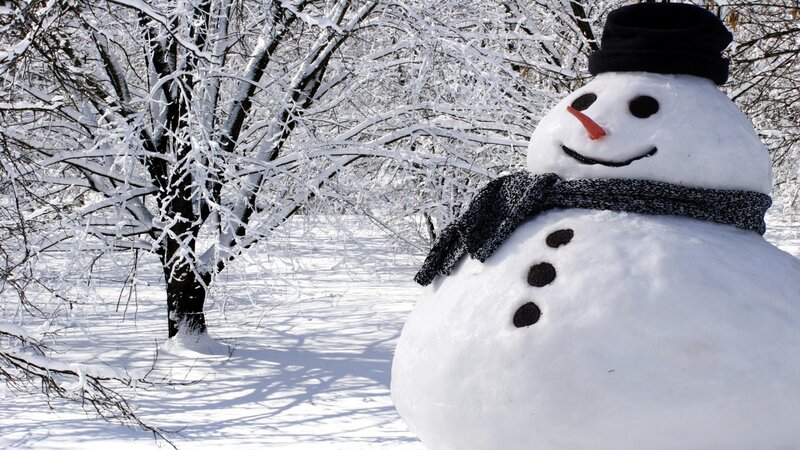 Snowman in Winter — White, Peaceful, Photograph