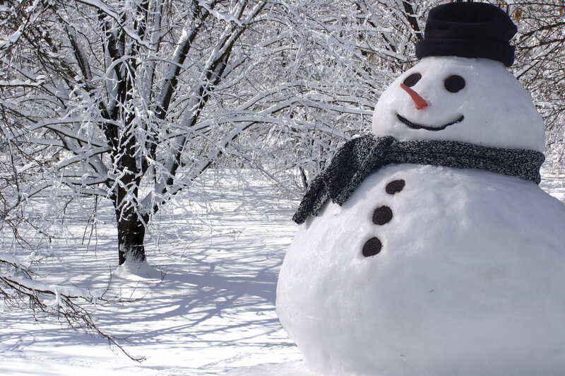 Snowman in Winter — White, Peaceful