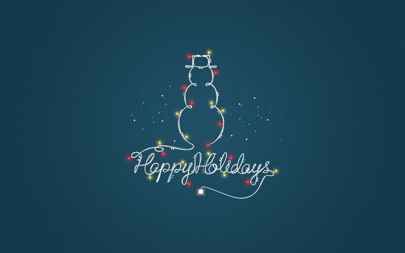 Snowman Made of Lights — Blue