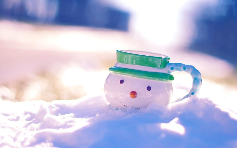 Snowman Mug in Snow