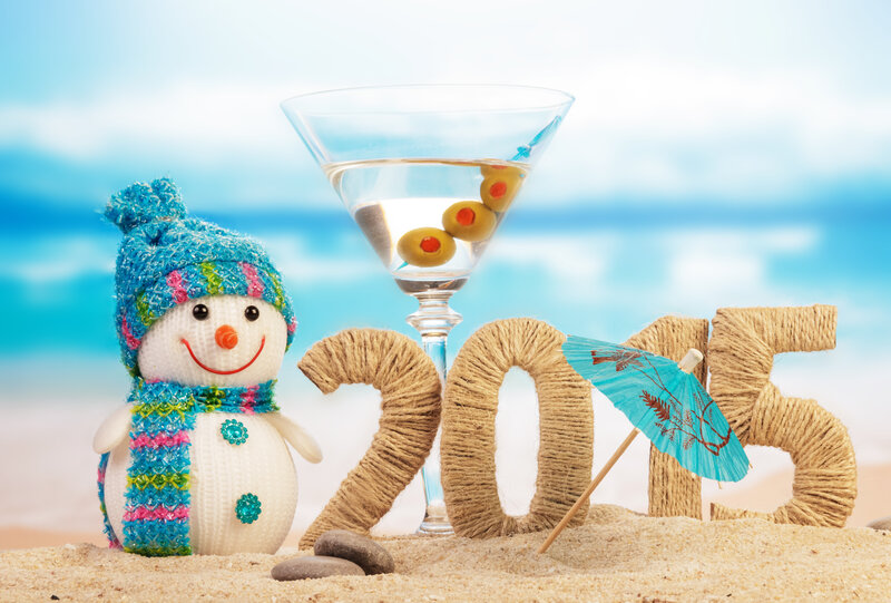 Snowman on Beach — Blue, Playful