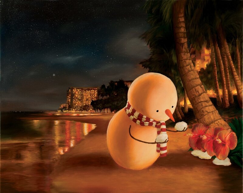 Snowman on Beach