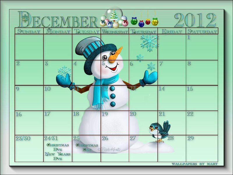 Snowman on Calendar