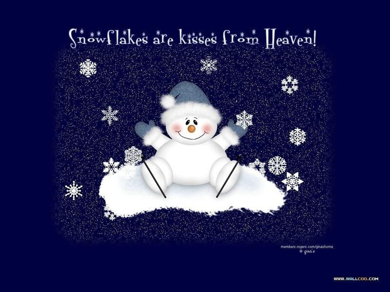 Snowman on Cloud — Blue