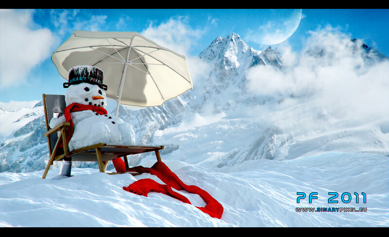 Snowman on Deck Chair