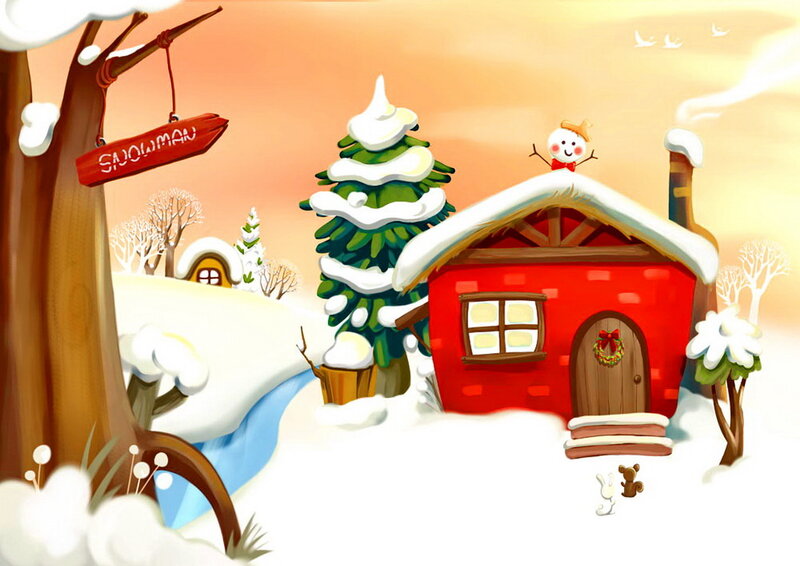 Snowman on House Roof
