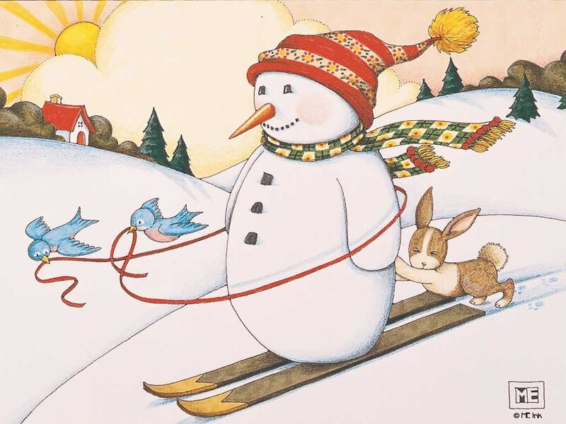 Snowman on Skis