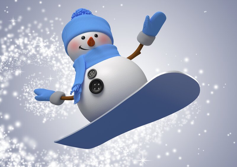 Snowman on Snowboard