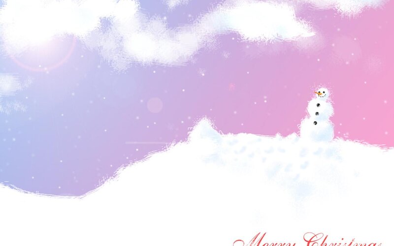 Snowman on Snowdrift — Pink