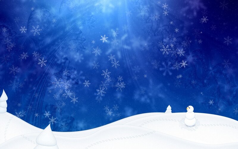 Snowman on Snowy Hill — Blue