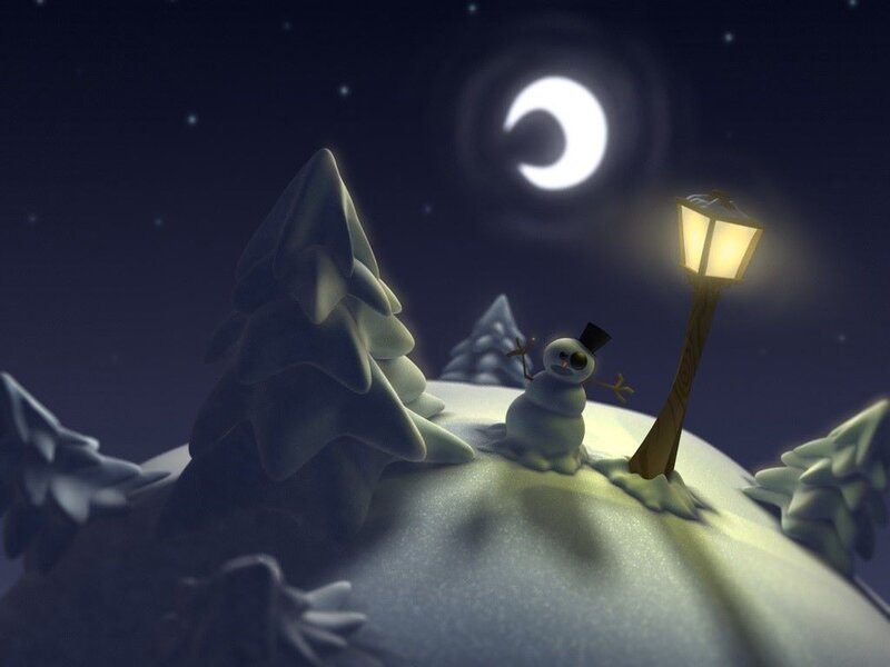 Snowman on Snowy Hill