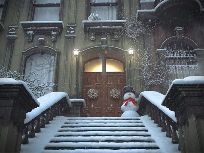 Snowman on Steps