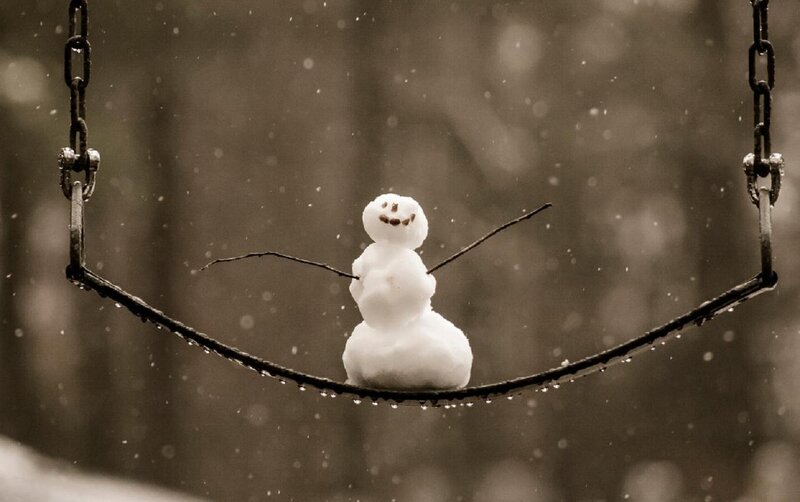 Snowman on Swing