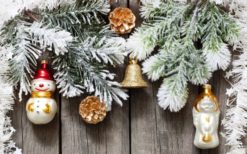 Snowman Ornament on Branches