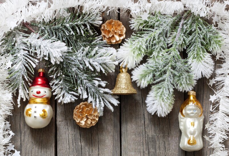 Snowman Ornament on Wood