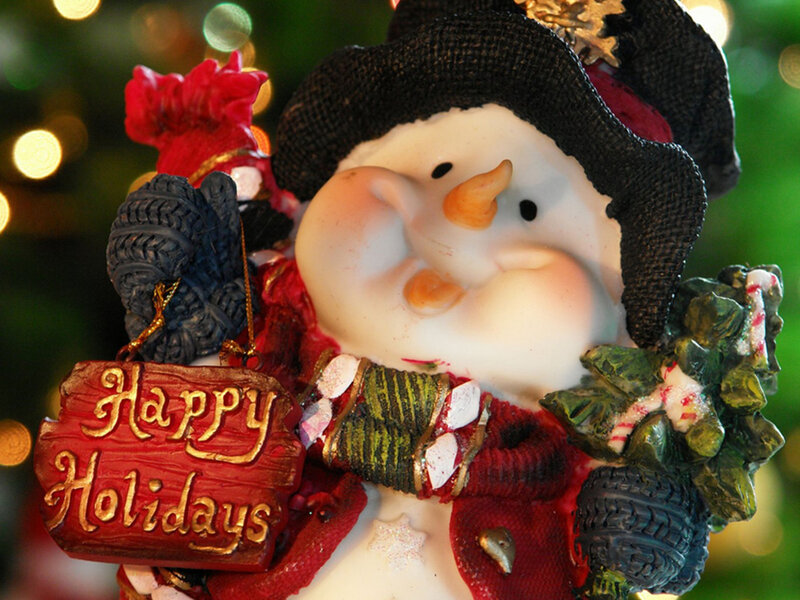 Snowman Ornament — Red, Festive, Winter, Photograph