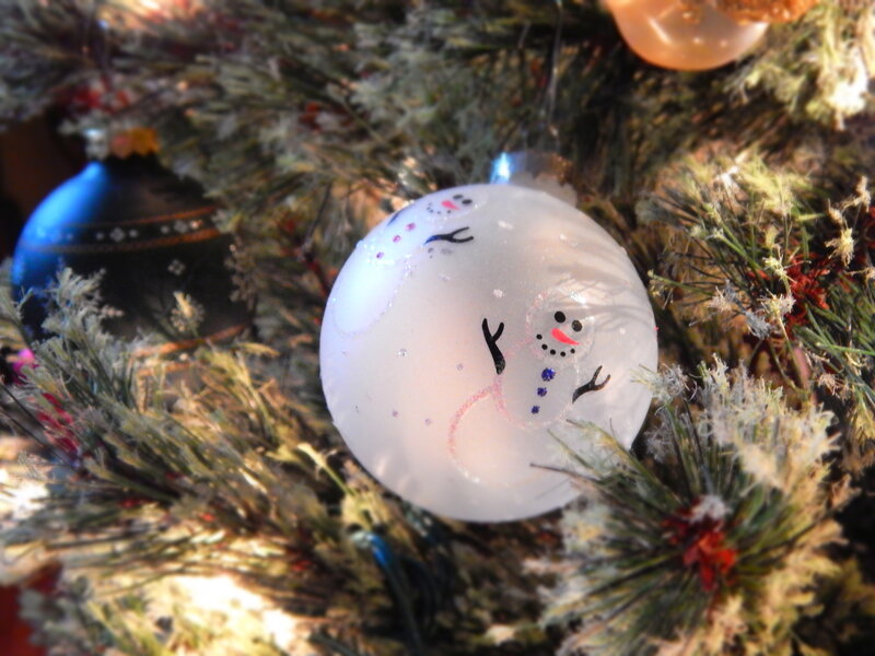 Snowman Ornament — White, Festive, Winter, Photograph, Christmas Tree