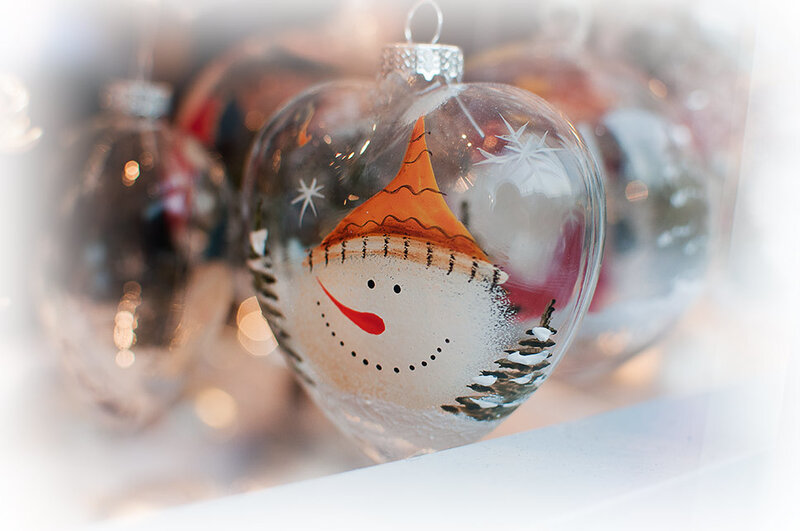 Snowman Ornament — White