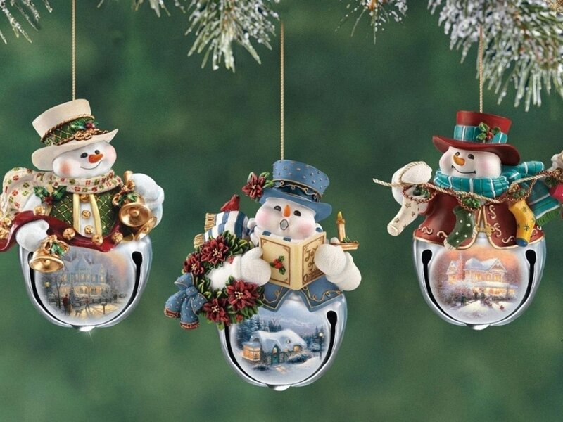 Snowman Ornaments — White, Festive, Winter