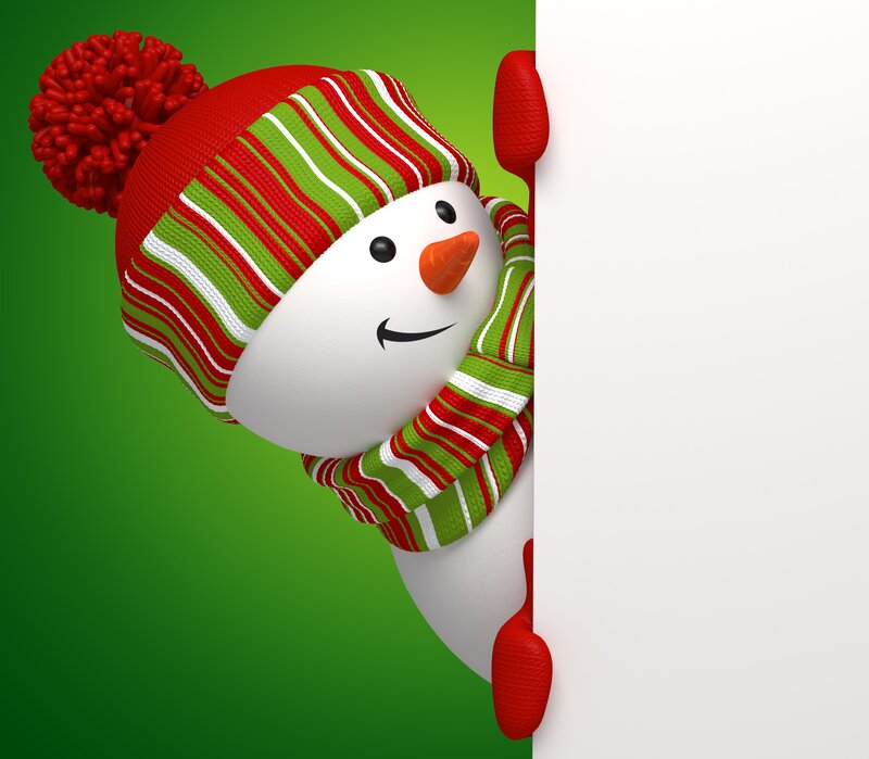 Snowman Peeking from Side