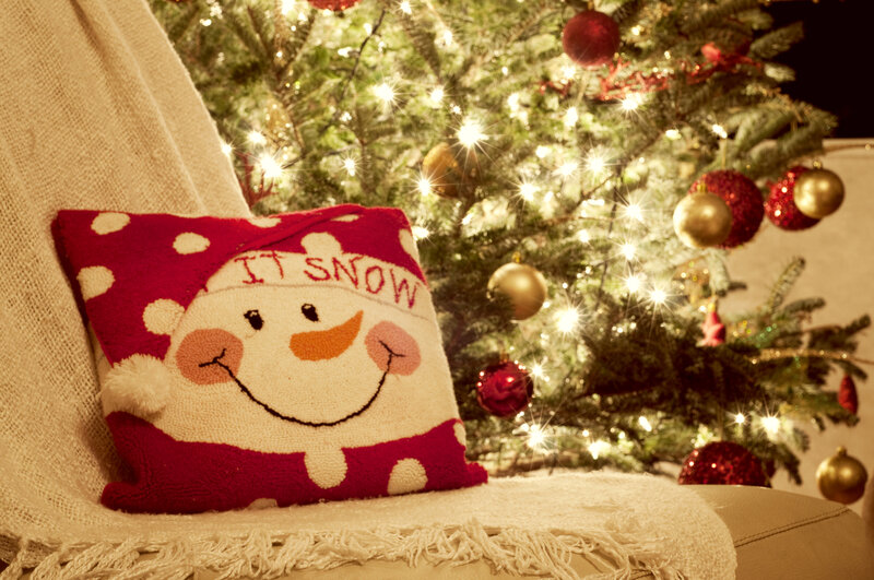 Snowman Pillow on Chair
