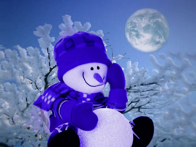 Snowman Plush Toy — Purple