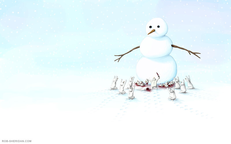 Snowman ritual sacrifice