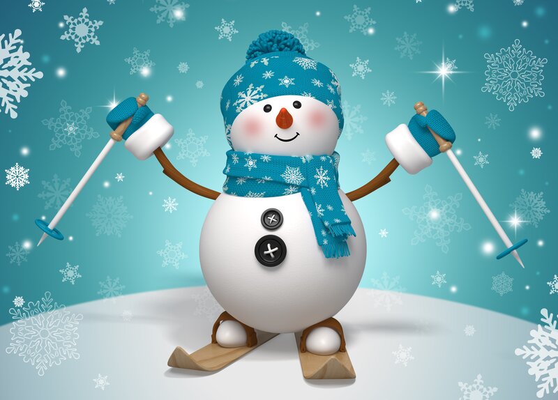 Snowman Skiing