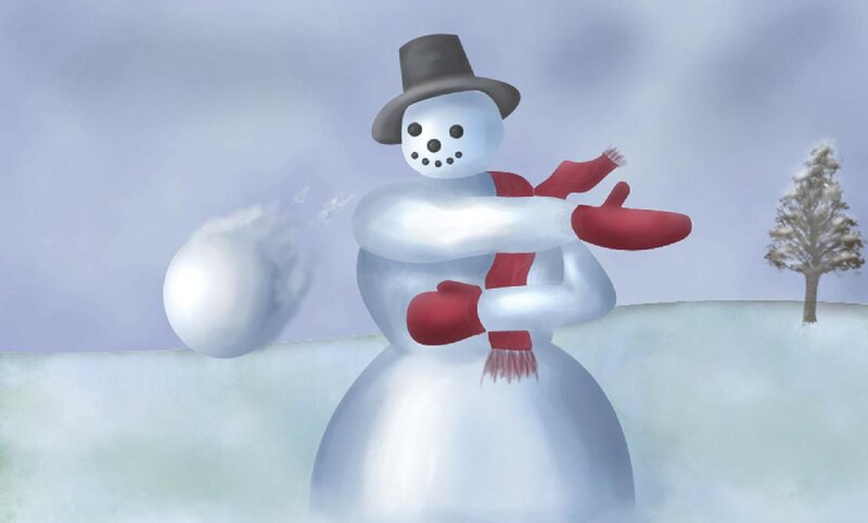 Snowman Throwing Snowball