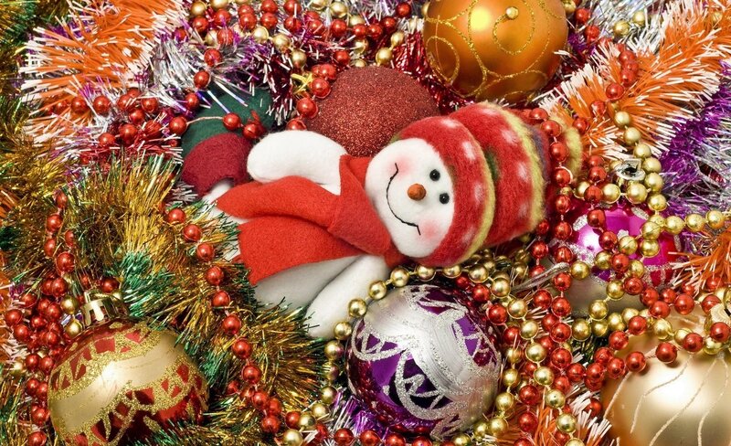 Snowman Toy in Ornaments — Red