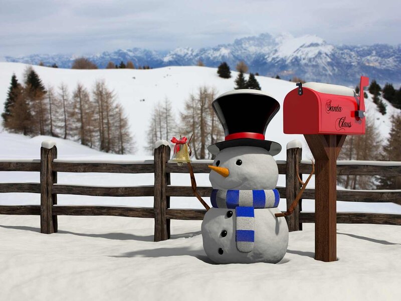 Snowman with Bell — White, Festive