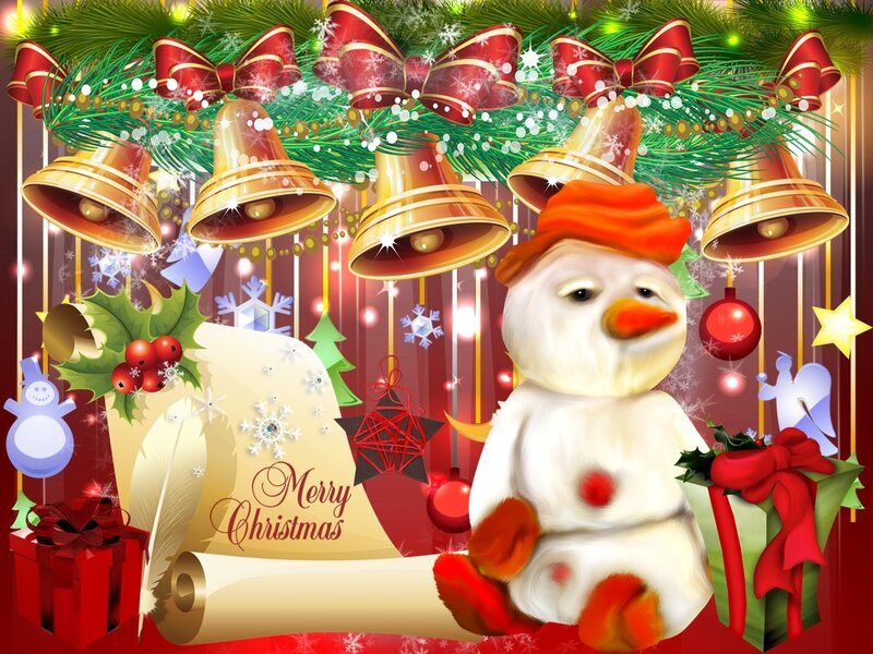 Snowman with Bells